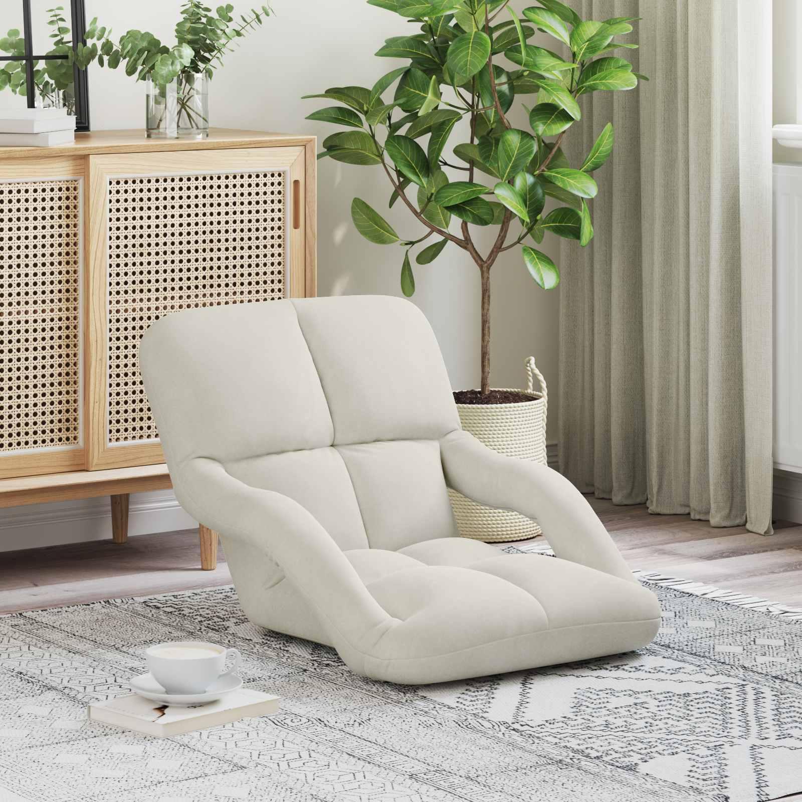 Gulvstol Creme 58 x 62 x 58 cm Fløjl