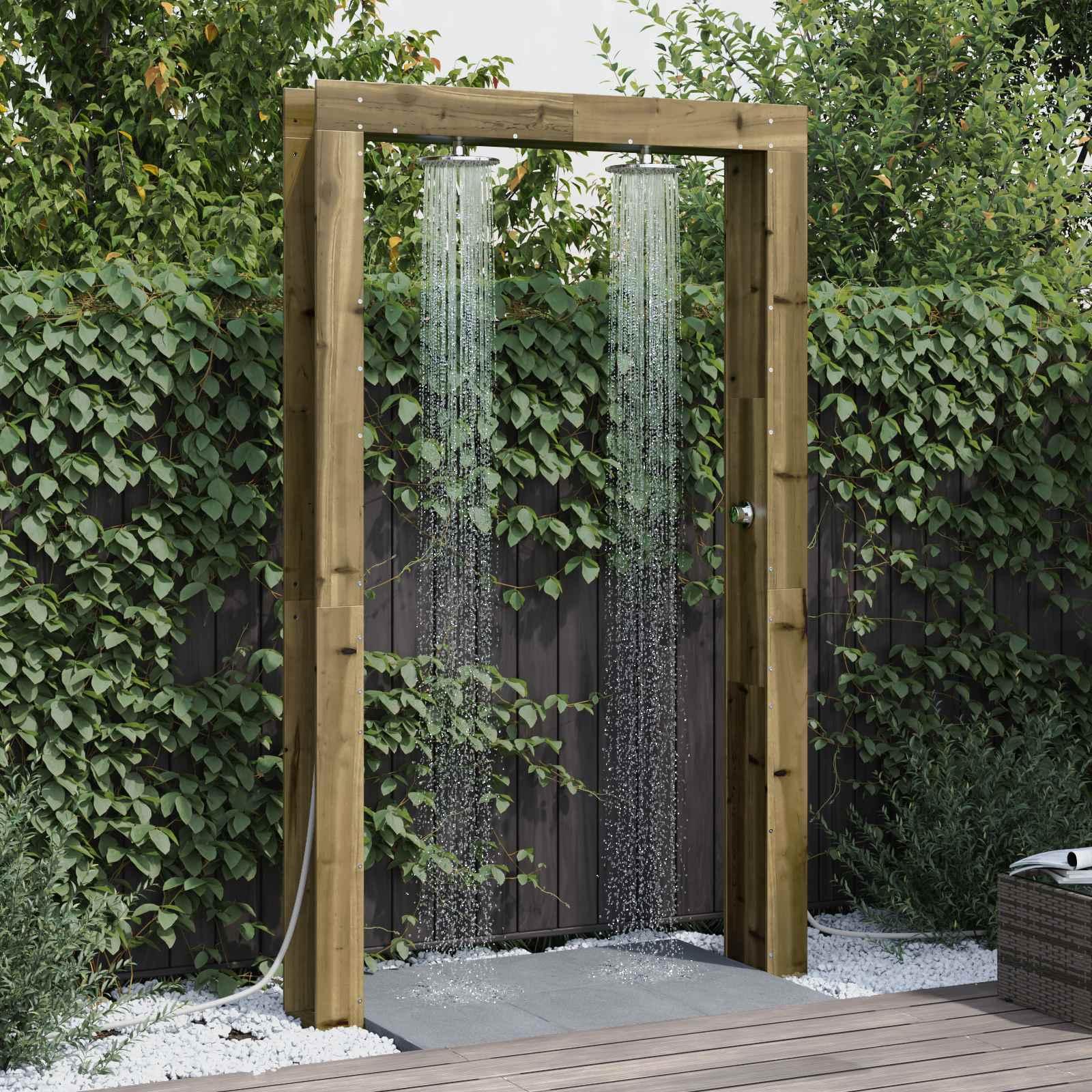 Udendørs bruser Naturfarvet 137 x 23 x 226 cm
