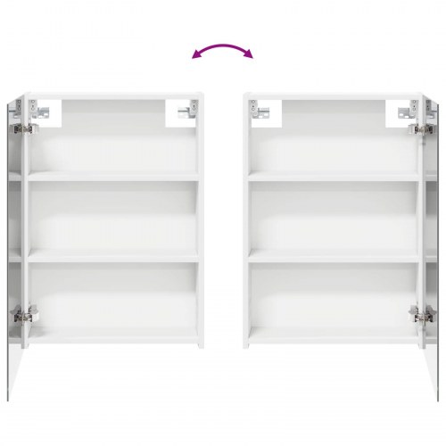 Badeværelsesspejlskab Hvid 50 x 14,5 x 70 cm Konstrueret træ