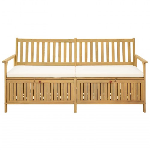 Opbevaringsbænk med pude med opbevaring 170 x 63 x 84 cm