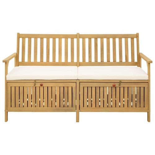 Opbevaringsbænk med pude med opbevaring 148 x 63 x 84 cm