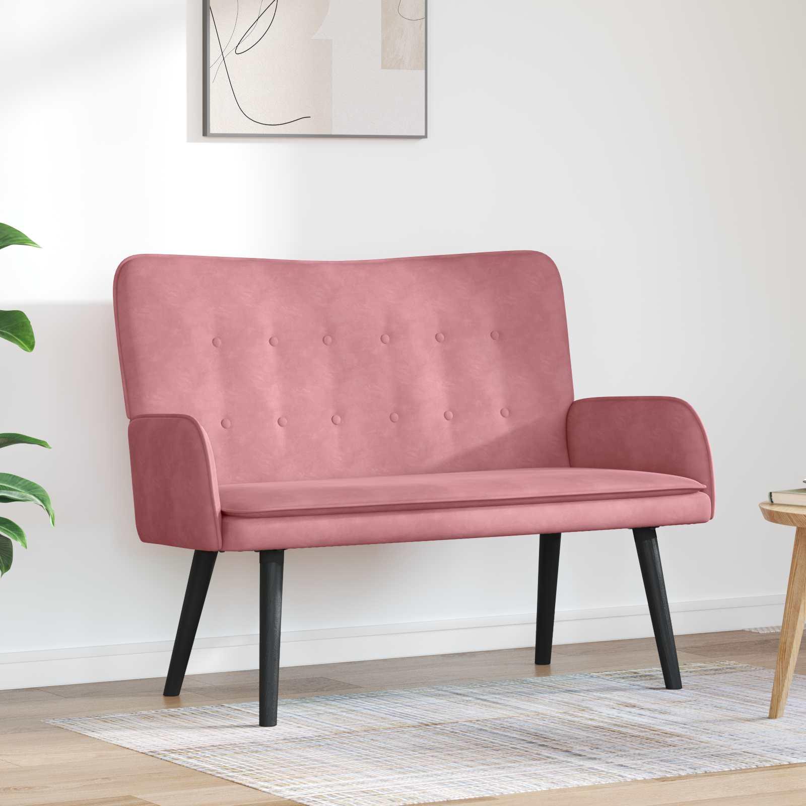 To-personers sofa Lyserød 115 x 61 x 87 cm Fløjl