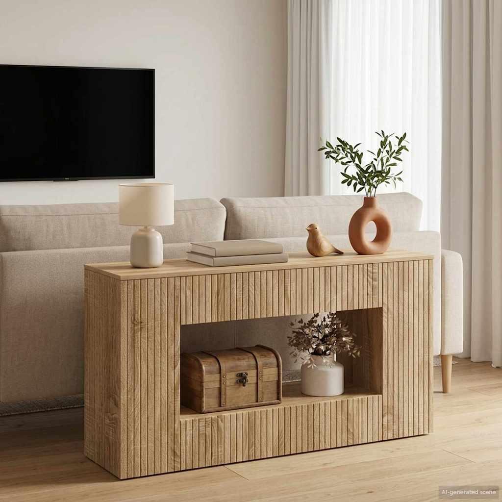 Konsolbord Stribet Sonoma eg 101 x 29 x 74 cm Konstrueret træ
