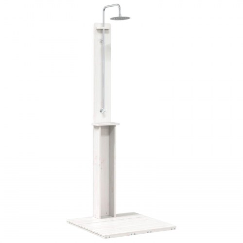 Udendørs bruser Hvid 75 x 76 x 217 cm Massivt fyrretræ