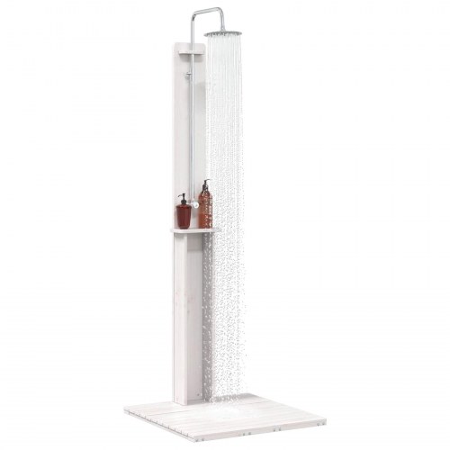 Udendørs bruser Hvid 75 x 76 x 217 cm Massivt fyrretræ