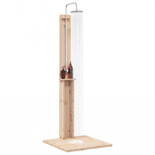 Udendørs bruser Naturfarvet 75 x 76 x 217 cm Massivt fyrretræ