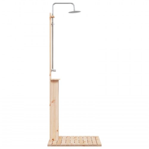 Udendørs bruser Naturfarvet 75 x 76 x 217 cm Massivt fyrretræ