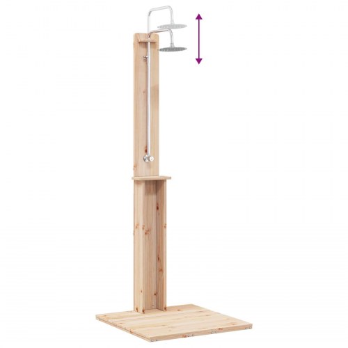 Udendørs bruser Naturfarvet 75 x 76 x 217 cm Massivt fyrretræ