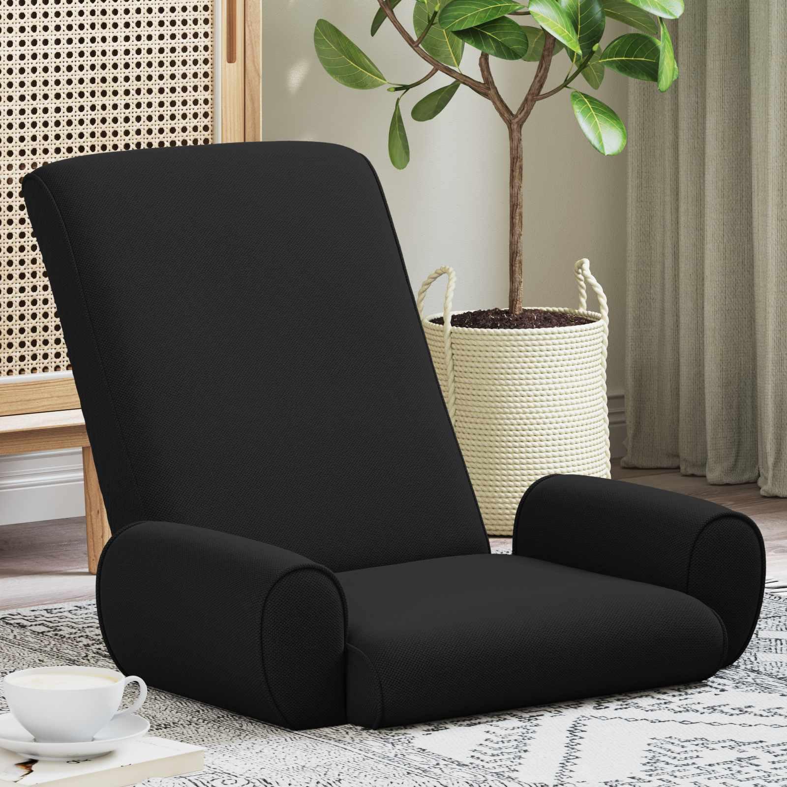 Gulvstol Sort 68 x 51 x 56 cm Kornet Velour