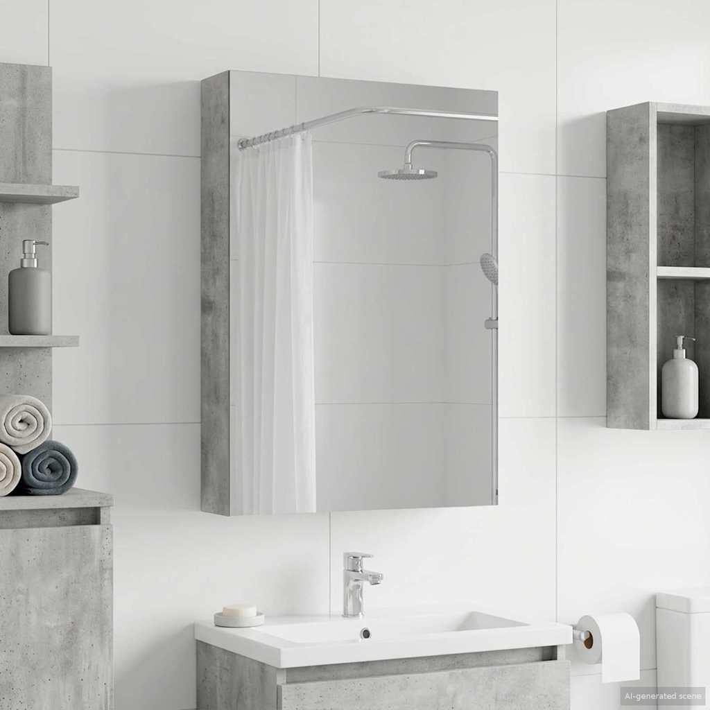 Badeværelsesspejlskab med hylde Beton Grå 40 x 10,5 x 60,5 cm