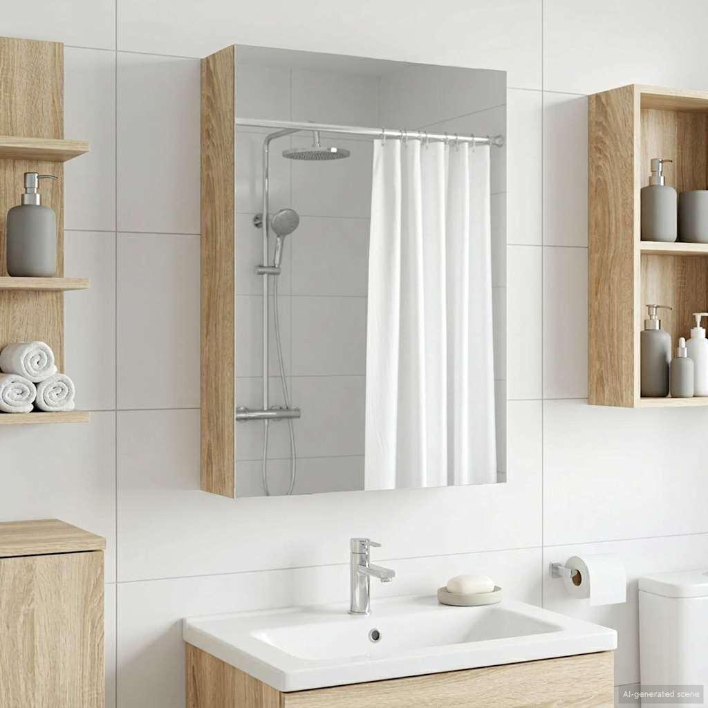 Badeværelsesspejlskab med hylde Sonoma eg 40 x 10,5 x 60,5 cm