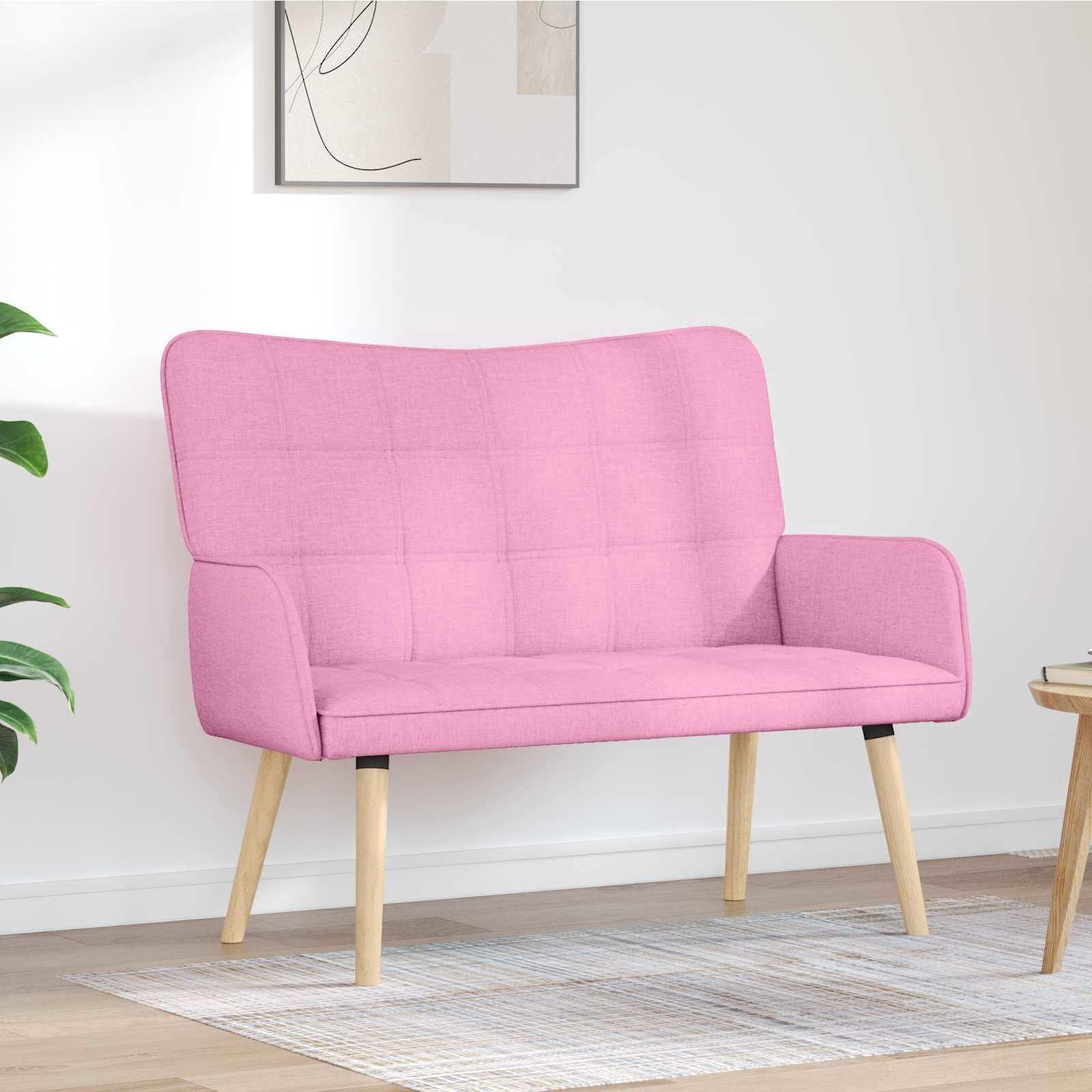 To-personers sofa Lyserød 115 x 61 x 87 cm Stof