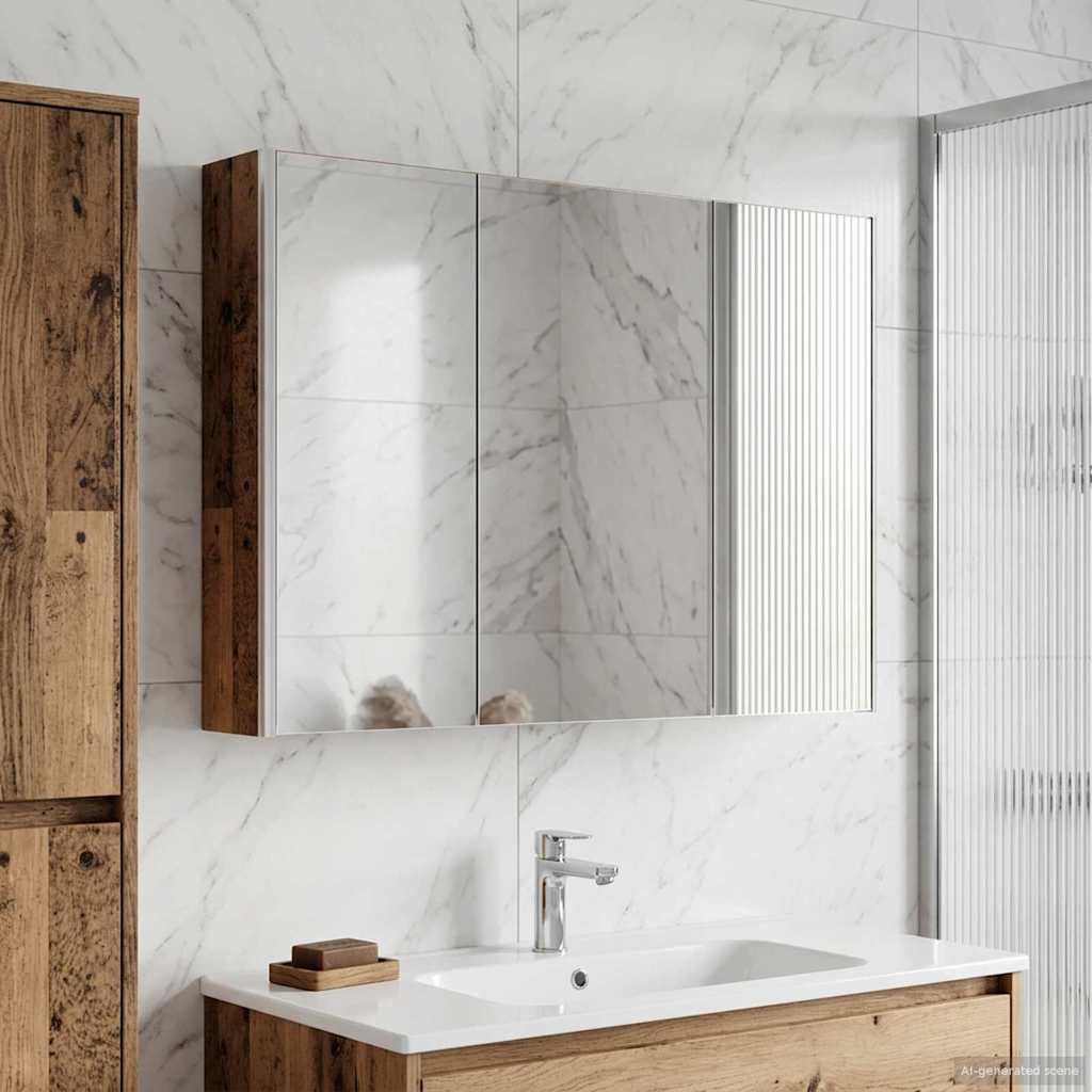 Badeværelsesspejlskab Gammelt træ 103,5 x 15,5 x 70 cm