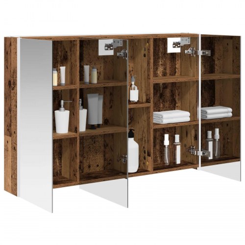 Badeværelsesspejlskab Gammelt træ 103,5 x 15,5 x 70 cm