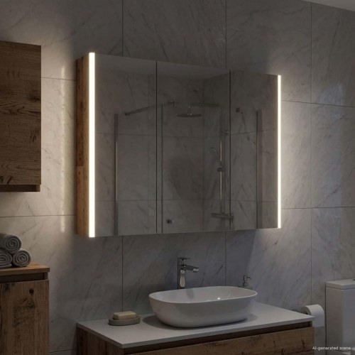 Badeværelsesspejlskab Gammelt træ 103,5 x 15,5 x 70 cm