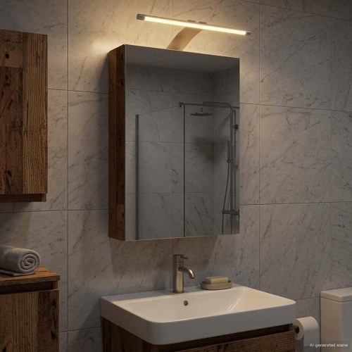 Badeværelsesspejlskab med hylde Gammelt træ 30 x 10,5 x 50 cm