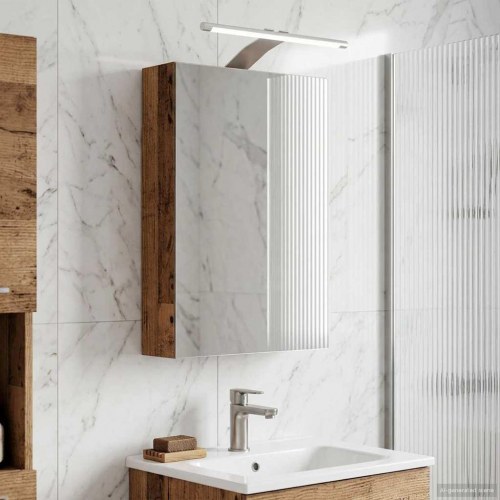 Badeværelsesspejlskab med hylde Gammelt træ 30 x 10,5 x 50 cm