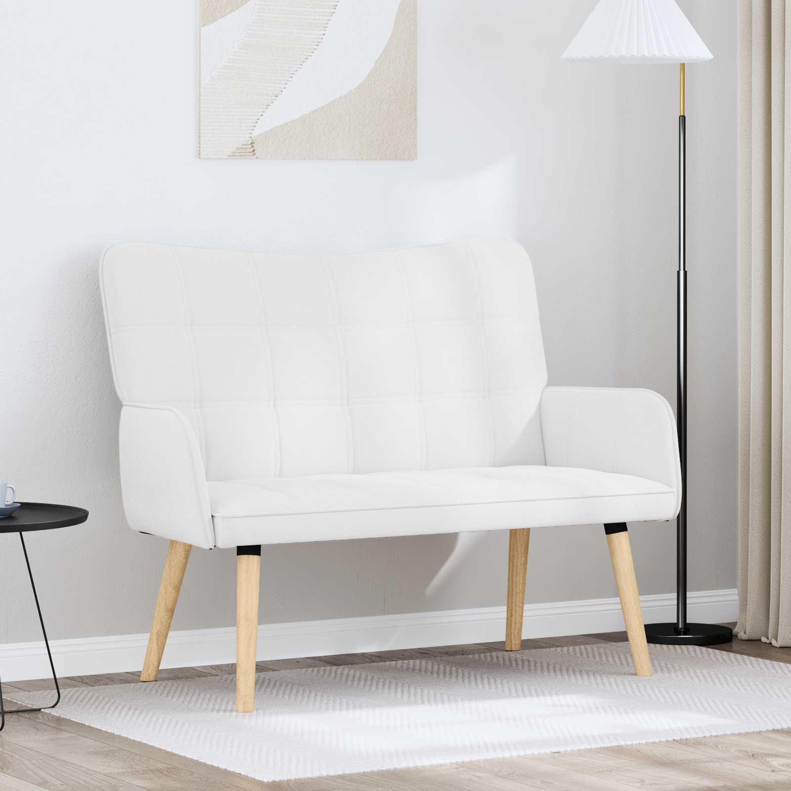 To-personers sofa Hvid 115 x 61 x 87 cm Stof