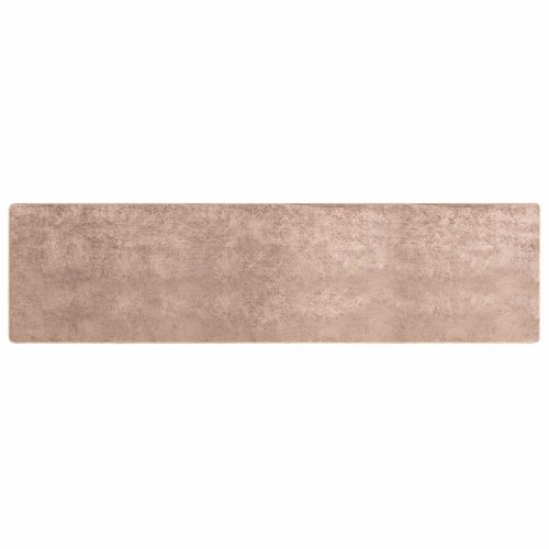 Løber tæppe i sandfarvet polyester, 100 × 450 cm - skridsikker og maskinvaskbar