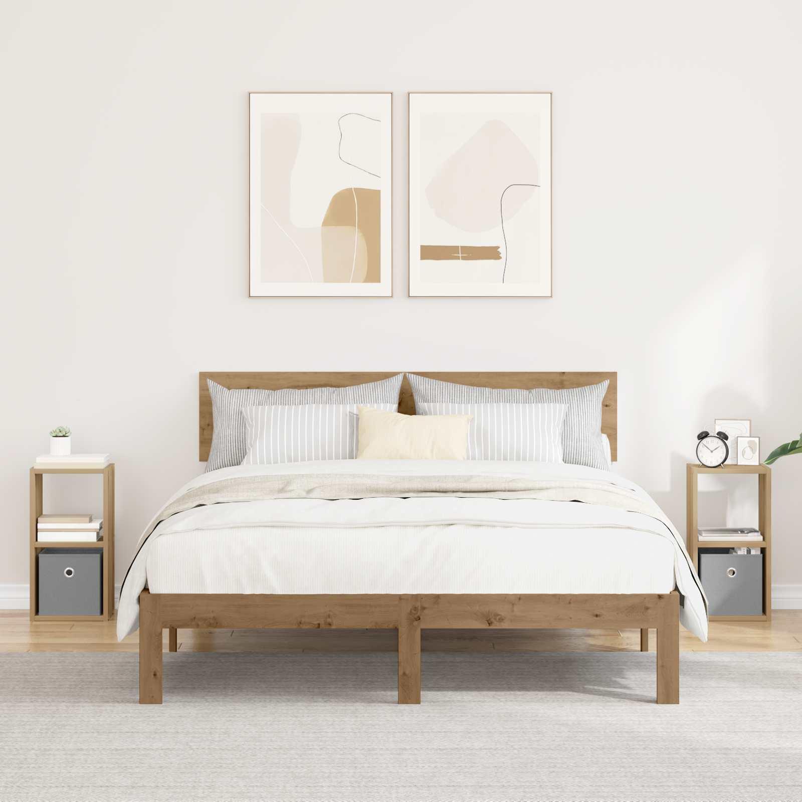 Sengebord med skuffe 2 stk Artisan Egetræ 25,5 x 22 x 49,5 cm