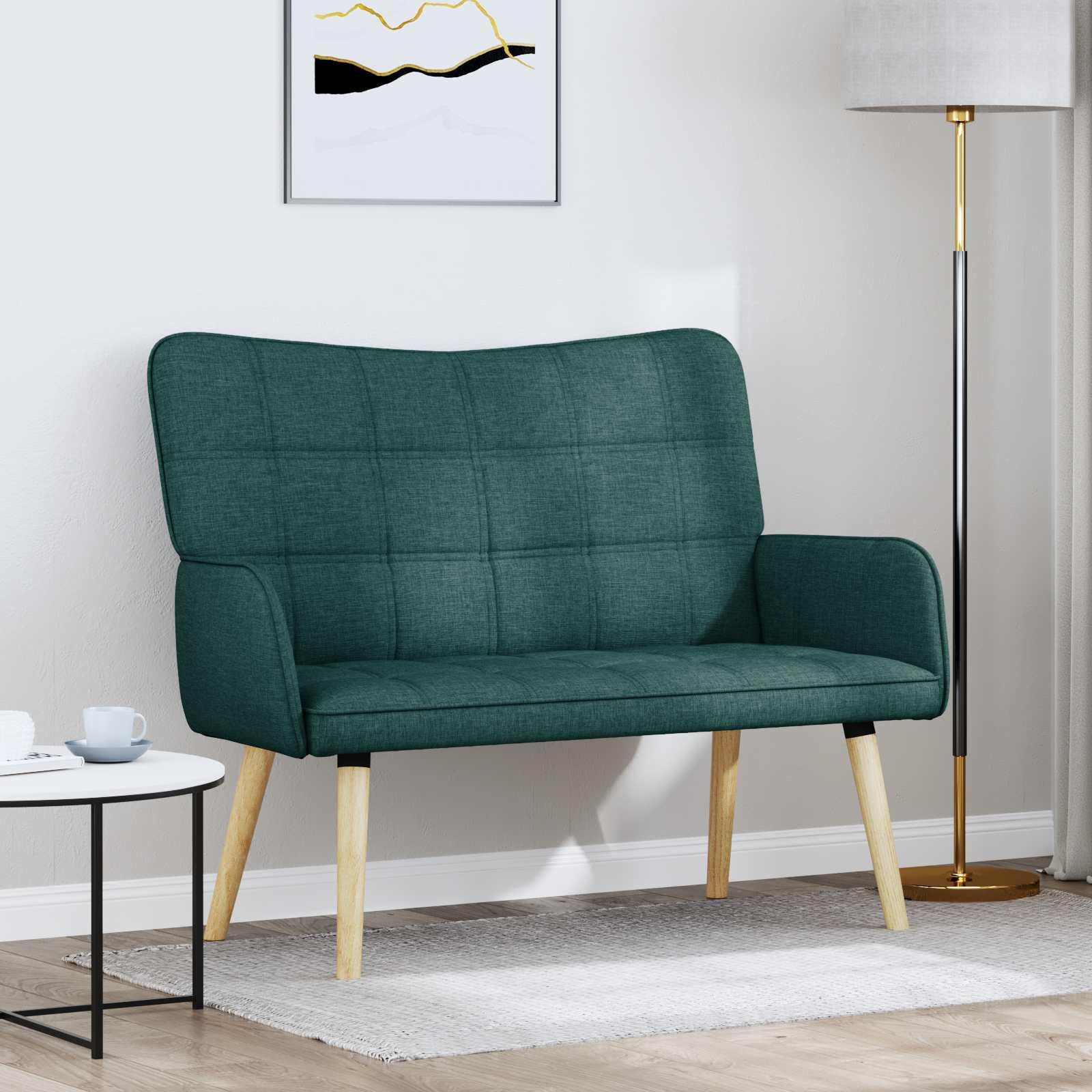 To-personers sofa Mørkegrøn 115 x 61 x 87 cm Stof