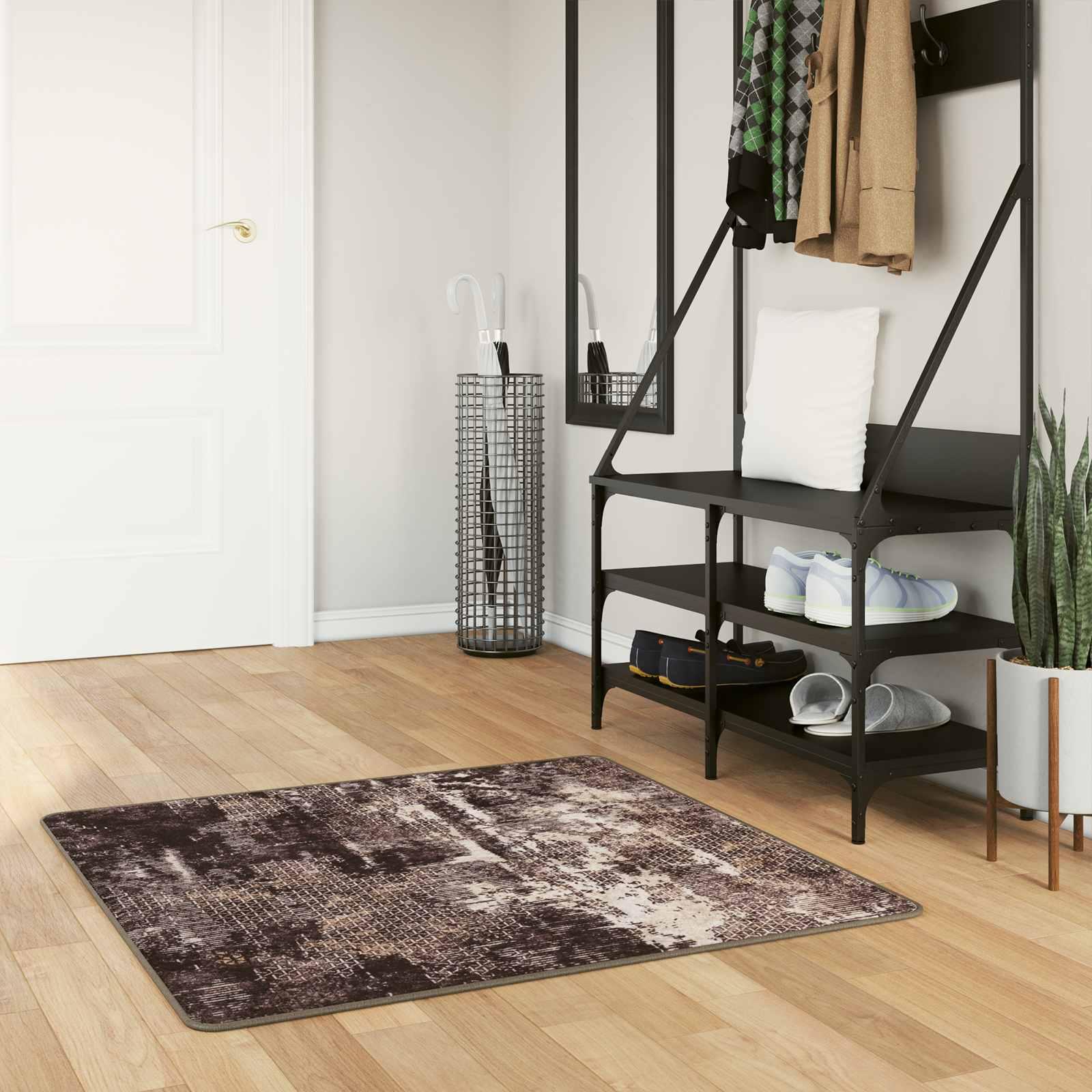 Tæppe Runner MARSA Sort 100 x 100 cm Polyester og PVC