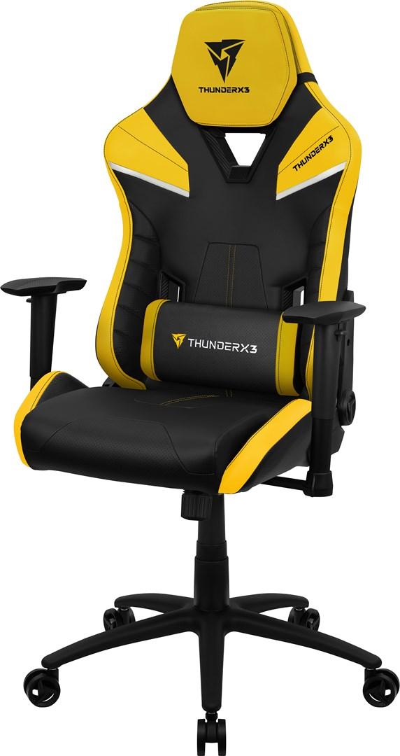 THUNDERX3 TC5 Air Tech gamer stol - sort/gul, 3D armlæn, kunstlæder