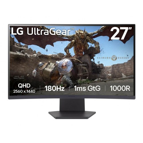 LG UltraGear 27GS60Q 27" buet QHD gaming-skærm – 180 Hz, 1 ms, sort