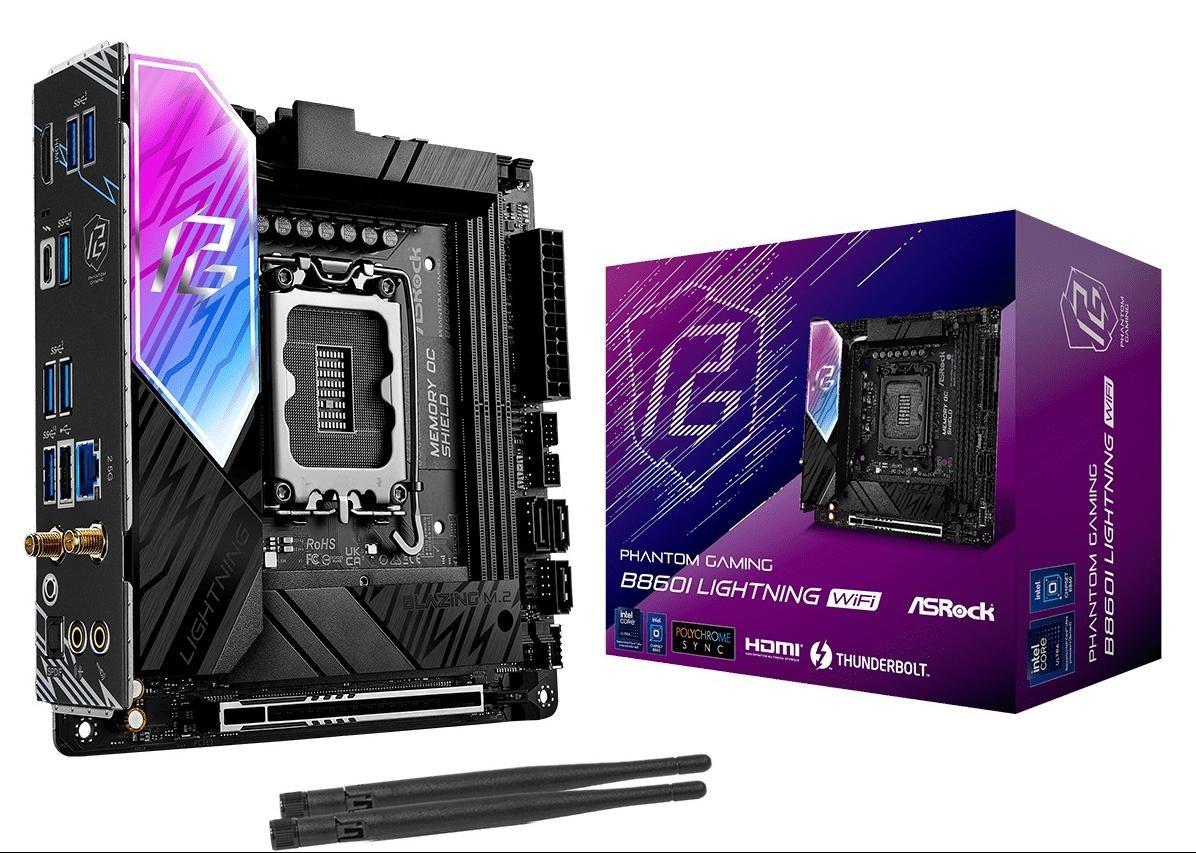 ASRock B860I Lightning WiFi bundkort - Mini‑ITX, Intel LGA 1851 billede