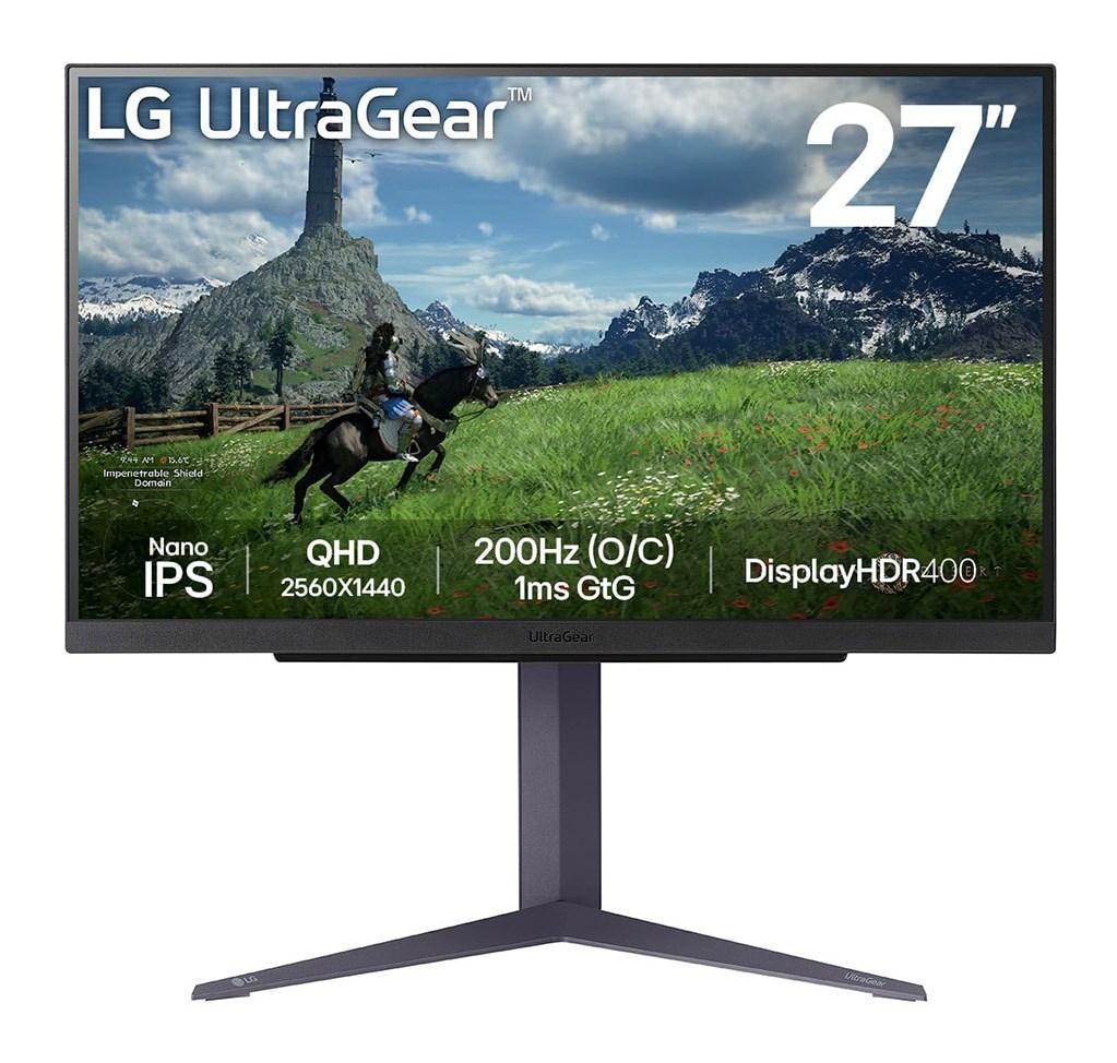 LG UltraGear 27GS85Q-B 27" QHD Nano IPS gaming skærm - 200 Hz, 1 ms, HDR400 billede