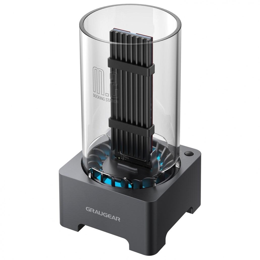 GRAUGEAR G‑M2DK‑AC‑10G M.2 SSD dockingstation – USB 3.2 Gen 2 Type‑C, sort