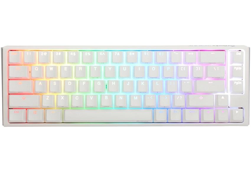Ducky One 3 Classic Pure White SF – mekanisk gaming-tastatur (tysk layout, RGB, USB-C) billede