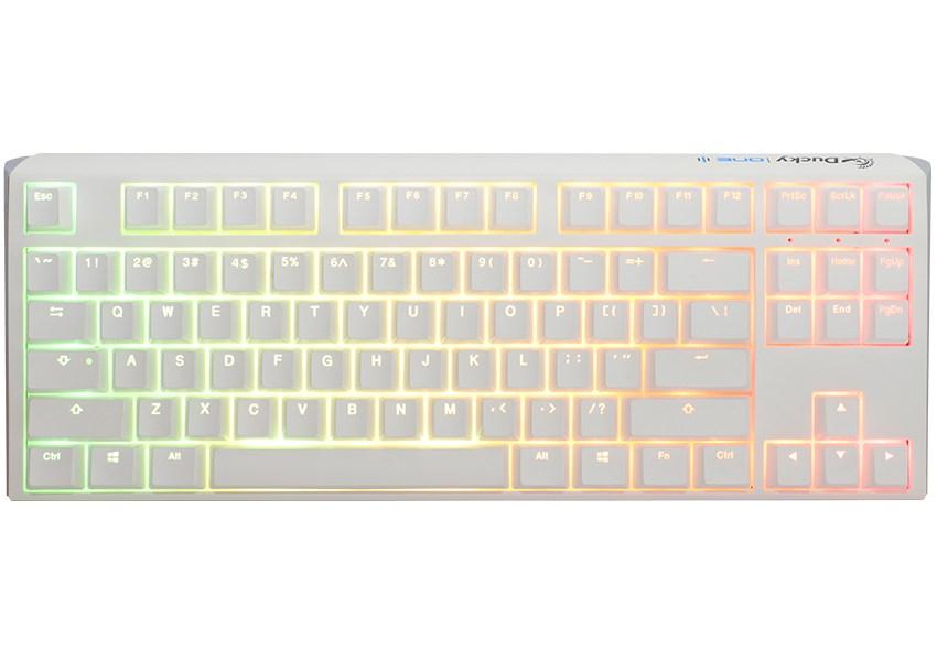 Ducky One 3 Classic Pure White TKL gaming tastatur – RGB, MX Clear, tysk layout billede