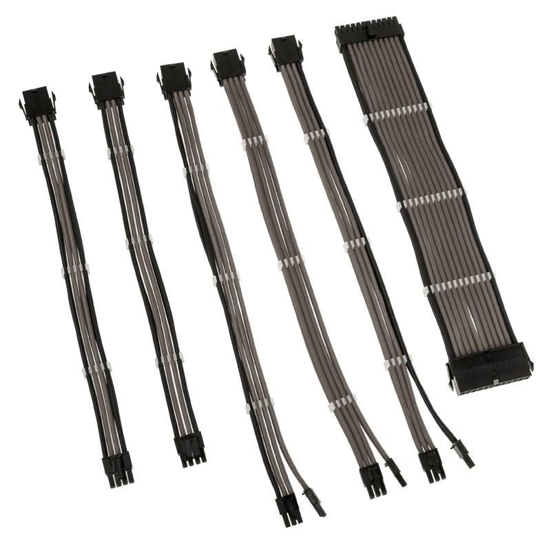 Kolink Core Adept flettede kabel-forlængere - Gunmetal (sæt med 6) billede