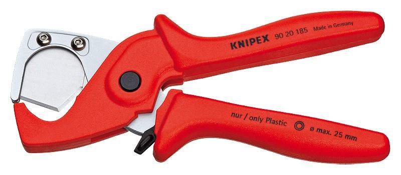 KNIPEX 90 20 185 håndkabelsaks til plastkabler - rød billede