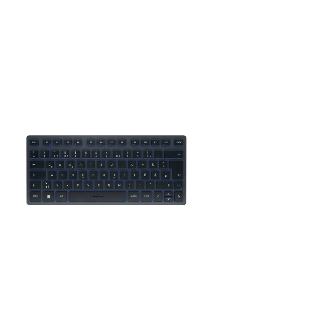 Cherry KW 7100 Mini BT – trådløst Bluetooth-tastatur, QWERTZ tysk – Blå