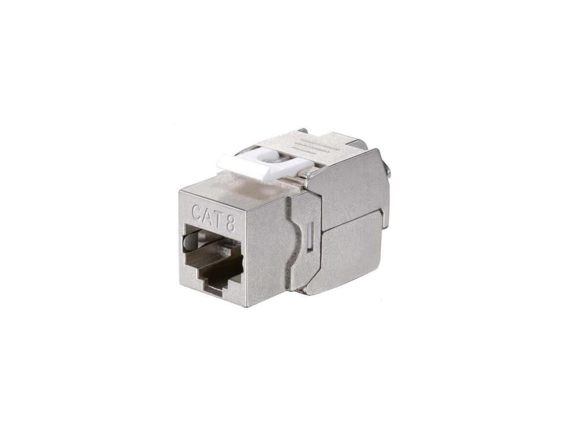 Equip Cat 8.1 skærmet keystone‑jack – værktøjsfri, 8 stk.