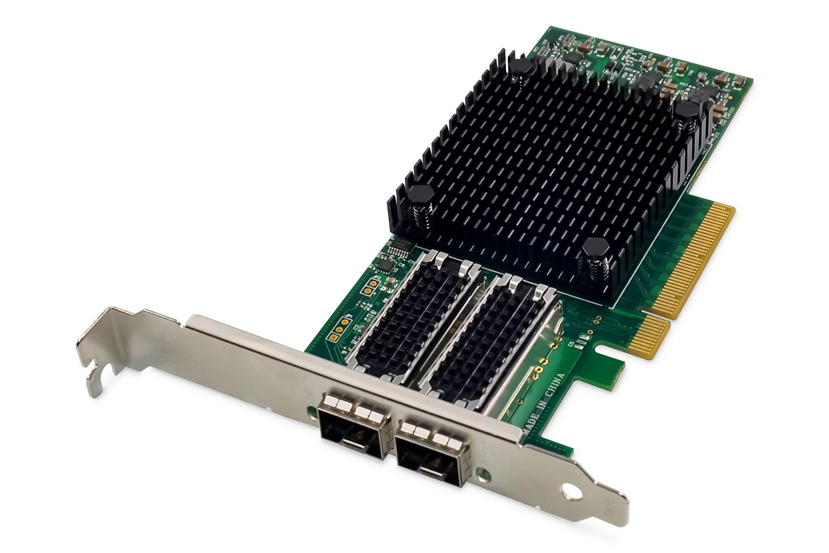 DIGITUS 2‑ports 25 Gigabit Ethernet netværkskort - SFP28, PCI Express, Mellanox chipset billede