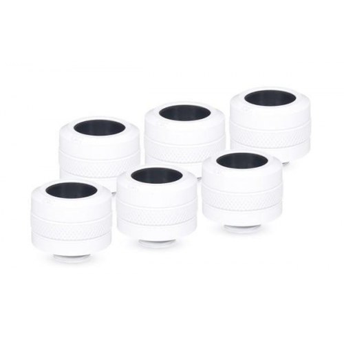 Alphacool Fitting 1/4" – hvid, messing, 6-pack
