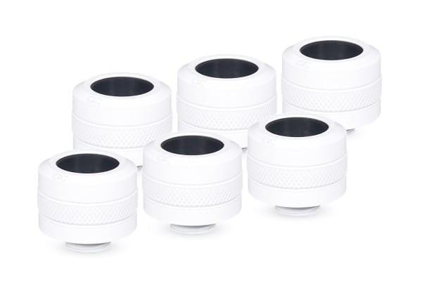 Alphacool Fitting 1/4" – hvid, messing, 6-pack