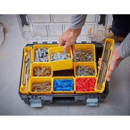 STANLEY FATMAX FMST82967-1 sortimentskasse – metal/PC, 10 rum, sort/gennemsigtig/gul