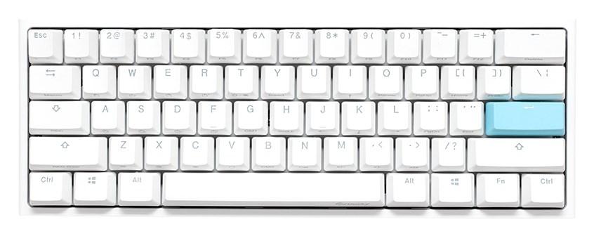 Ducky DKON2061ST mekanisk gaming-tastatur 60 % – USB-C, RGB, hvid (US International) billede