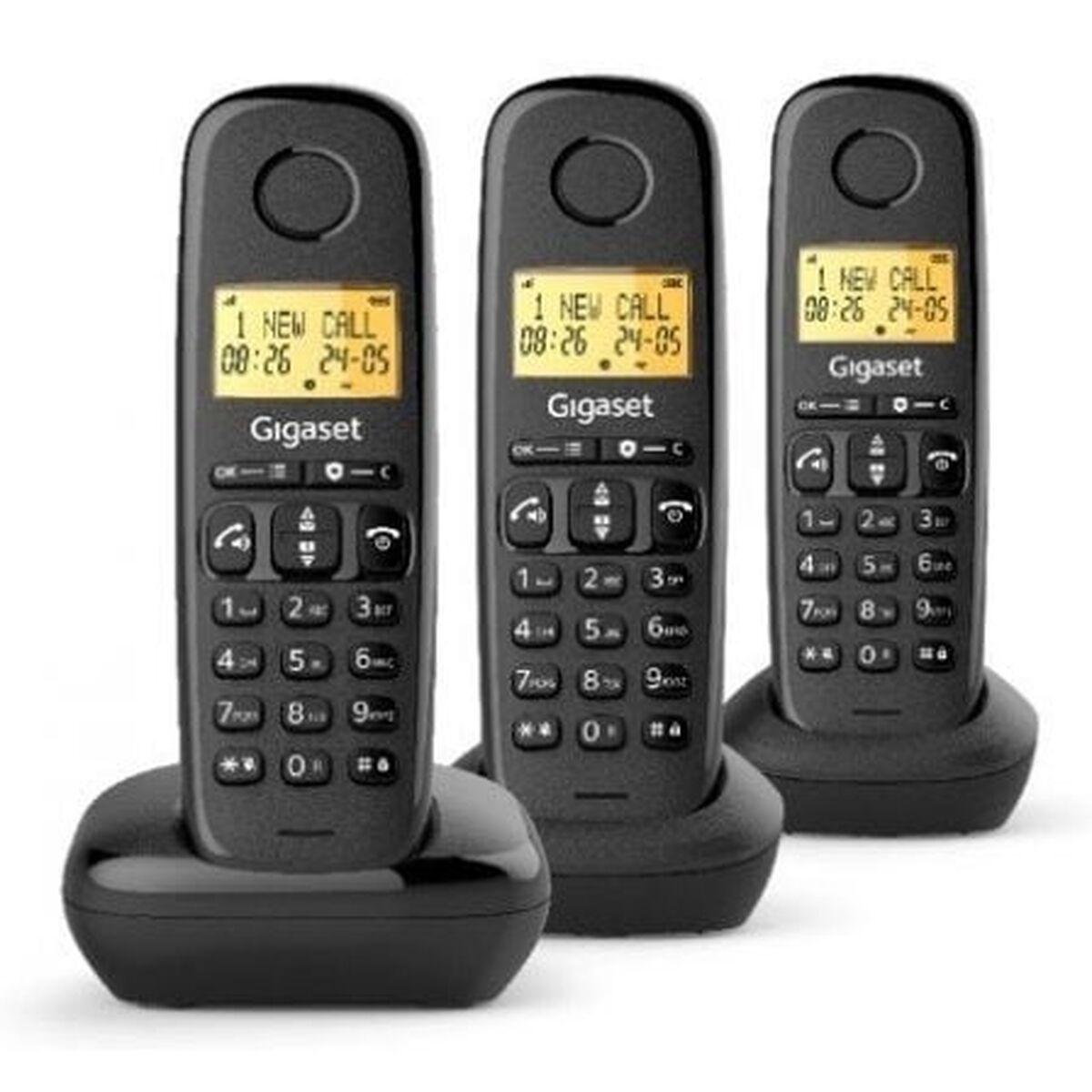 TELEFONO FIJO INALAMBRICO GIGASET BASIC 100 TRIO NEGRO