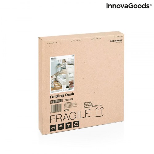 Dolenkaf foldbart skrivebord - hvid/brun, 80 × 75 × 45 cm (OUTLET C)