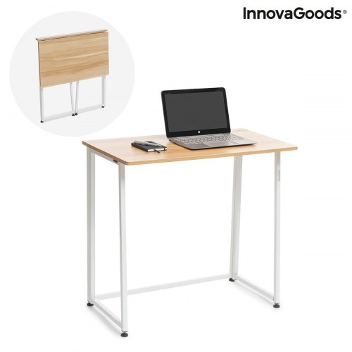 Dolenkaf foldbart skrivebord - hvid/brun, 80 × 75 × 45 cm (OUTLET C)