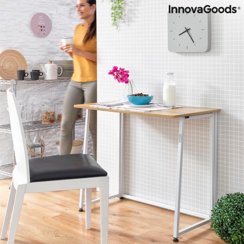 Dolenkaf foldbart skrivebord - hvid/brun, 80 × 75 × 45 cm (OUTLET C)