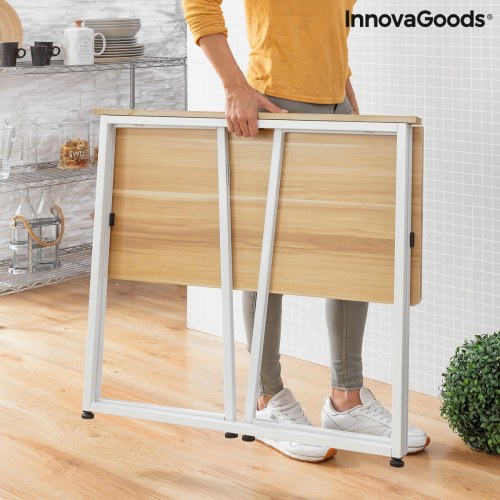 Dolenkaf foldbart skrivebord - hvid/brun, 80 × 75 × 45 cm (OUTLET C)