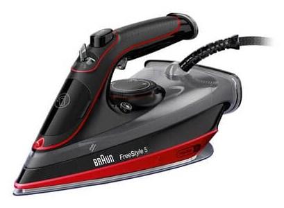 Braun TexStyle 5 SI 5057 RD dampstrygejern - keramisk strygesål, 2.700 W - sort/rød