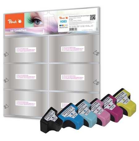 Peach PI300-507 blækpatroner - multipak 5 stk (sort, cyan, lys cyan, lys magenta, magenta, gul) - erstatter nr. 363 billede