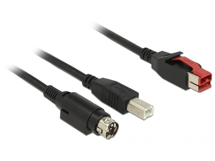 DELOCK 85489 USB 2.0 kabel – USB-B han til han, 3 m – sort billede